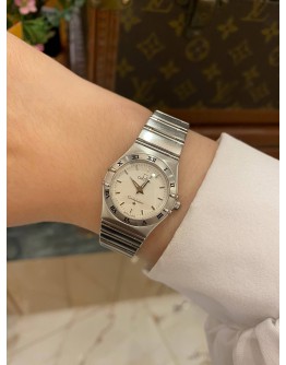 (LIKE NEW) 2010 OMEGA CONSTELLATION LADY REF 1572.30.00 WHITE DIAL 25MM QUARTZ WATCH -FULL SET-