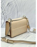 OROTON CROSSBODY BAG IN BEIGE CROCODILE EMBOSSED CALFSKIN LEATHER