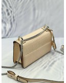OROTON CROSSBODY BAG IN BEIGE CROCODILE EMBOSSED CALFSKIN LEATHER