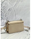 OROTON CROSSBODY BAG IN BEIGE CROCODILE EMBOSSED CALFSKIN LEATHER