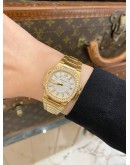 (UNUSED) 2012 PATEK PHILIPPE NAUTILUS 18K ROSE GOLD FACTORY DIAMOND REF 7010/1R-001 WHITE DIAL 32MM QUARTZ WATCH -FULL SET-