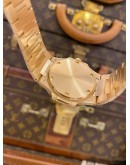 (UNUSED) 2012 PATEK PHILIPPE NAUTILUS 18K ROSE GOLD FACTORY DIAMOND REF 7010/1R-001 WHITE DIAL 32MM QUARTZ WATCH -FULL SET-