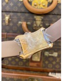 (UNUSED) 2024 PATEK PHILIPPE GONDOLO SARATA LADIES 18K 750 ROSE GOLD 94 BRILLIANT-CUT SPESSARTITE GEMSTONES REF 4962/200R-001 BROWN FLORAL MOTIF DIAL 28.6MM X 40.8MM QUARTZ WATCH -FULL SET-