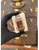 (UNUSED) 2024 PATEK PHILIPPE GONDOLO SARATA LADIES 18K 750 ROSE GOLD 94 BRILLIANT-CUT SPESSARTITE GEMSTONES REF 4962/200R-001 BROWN FLORAL MOTIF DIAL 28.6MM X 40.8MM QUARTZ WATCH -FULL SET-