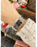 (LIKE NEW) 2016 PATEK PHILIPPE TWENTY 4 DIAMOND REF 4910/10A-001 BLACK DIAMOND DIAL 25MM X 30MM QUARTZ WATCH -FULL SET-