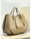 (LIKE NEW) POLENE CYME TOTE SHOULDER BAG IN TAUPE CALFSKIN LEATHER -FULL SET-