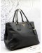 PRADA TOTE TOP HANDLE AND SHOULDER BAG IN BLACK VITELLO DAINO LEATHER