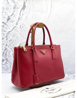 PRADA SMALL GALLERIA IN RED SAFFIANO LUX LEATHER