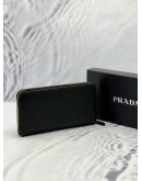 (LIKE NEW) PRADA ZIP AROUND LONG WALLET IN BLACK SAFFIANO LEATHER