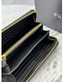 (LIKE NEW) PRADA ZIP AROUND LONG WALLET IN BLACK SAFFIANO LEATHER