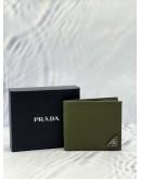 (LIKE NEW) PRADA BI-FOLD WALLET IN OLIVE GREEN SAFFIANO LEATHER