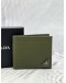 (LIKE NEW) PRADA BI-FOLD WALLET IN OLIVE GREEN SAFFIANO LEATHER