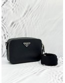 (LIKE NEW) PRADA BRIQUE CROSSBODY BAG IN BLACK SAFFIANO LEATHER