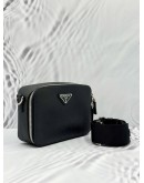 (LIKE NEW) PRADA BRIQUE CROSSBODY BAG IN BLACK SAFFIANO LEATHER