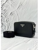 (LIKE NEW) PRADA BRIQUE CROSSBODY BAG IN BLACK SAFFIANO LEATHER
