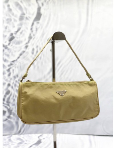 PRADA POUCH SHOULDER BAG IN MUSTARD NYLON