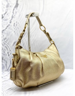 PRADA SHOULDER BAG IN METALLIC GOLD LEATHER 