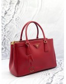 PRADA BN1801 MEDIUM GALLERIA TOP HANDLE BAG IN RED SAFFIANO LUX LEATHER