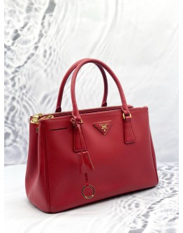 PRADA BN1801 MEDIUM GALLERIA TOP HANDLE BAG IN RED SAFFIANO LUX LEATHER