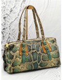 (CLEAR STOCK) PRADA TOTE SHOULDER BAG IN MULTICOLOR PYTHON PRINT LEATHER