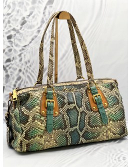 (CLEAR STOCK) PRADA TOTE SHOULDER BAG IN MULTICOLOR PYTHON PRINT LEATHER