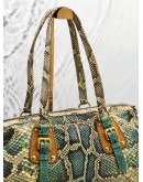 (CLEAR STOCK) PRADA TOTE SHOULDER BAG IN MULTICOLOR PYTHON PRINT LEATHER