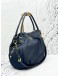 PRADA HOBO SHOULDER BAG IN DARK BLUE NYLON WITH CALFSKIN LEATHER