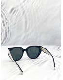 PRADA PR 14WS CAT-EYE SUNGLASSES IN BLACK AND TALC WITH DARK GREY LENSES