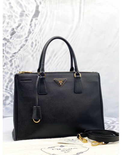 PRADA MEDIUM GALLERIA IN BLACK SAFFIANO LEATHER