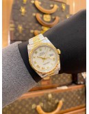 ROLEX DATEJUST 36 HALF 18K 750 YELLOW GOLD JUBILEE REF 16233 WHITE ROMAN NUMERALS DIAL 36MM AUTOMATIC WATCH -FULL SET-