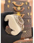 (LIKE NEW) 2019 ROLEX DATEJUST 36 HALF 18K 750 YELLOW GOLD REF 126283 JUBILEE FACTORY DIAMOND GREEN ROMAN VI IX DIAMOND DIAL 36MM AUTOMATIC WATCH -FULL SET-