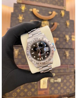 (LIKE NEW) 2004 ROLEX OYSTER PERPETUAL DATE EXPLORER II REF 16570 BLACK DIAL 40MM AUTOMATIC WATCH -FULL SET-