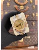ROLEX DAYTONA COSMOGRAPH REF 16523 HALF 18K 750 YELLOW GOLD CHAMPAGNE DIAL 40MM AUTOMATIC WATCH