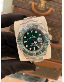 (LIKE NEW) 2016 ROLEX SUBMARINER UPGRADE REF 116610LN GREEN DIAL 40MM AUTOMATIC WATCH 