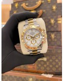 2011 ROLEX DAYTONA COSMOGRAPH HALF 18K 750 YELLOW GOLD REF 116523 WHITE DIAL 40MM AUTOMATIC WATCH -FULL SET-
