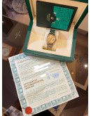 2002 ROLEX OYSTER PERPETUAL DATE HALF 18K 750 YELLOW GOLD REF 15223 CHAMPAGNE DIAL 34MM AUTOMATIC WATCH -FULL SET-