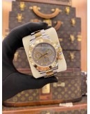 (PROMO PRICE) (LIKE NEW) 2005 ROLEX DAYTONA COSMOGRAPH HALF 18K 750 YELLOW GOLD REF 116523 CEMENT GREY DIAL 40MM AUTOMATIC WATCH 