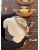 (LIKE NEW) 2015 ROLEX DATEJUST 31 HALF 18K 750 YELLOW GOLD REF 178343 DIAMOND BEZEL SILVER DIAMOND DIAL 31MM AUTOMATIC WATCH -FULL SET-
