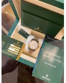 (LIKE NEW) 2015 ROLEX DATEJUST 31 HALF 18K 750 YELLOW GOLD REF 178343 DIAMOND BEZEL SILVER DIAMOND DIAL 31MM AUTOMATIC WATCH -FULL SET-