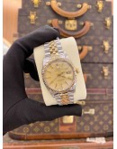 ROLEX DATEJUST 36 HALF 18K 750 YELLOW GOLD REF 16013 CHAMPAGNE DIAL 36MM AUTOMATIC WATCH 