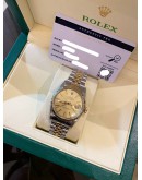 ROLEX DATEJUST 36 HALF 18K 750 YELLOW GOLD REF 16013 CHAMPAGNE DIAL 36MM AUTOMATIC WATCH 