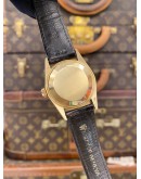 ROLEX DATEJUST 31 HALF 18K 750 YELLOW GOLD REF 6827 GOLD TAPESTRY DIAL 31MM AUTOMATIC WATCH 