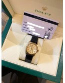 ROLEX DATEJUST 31 HALF 18K 750 YELLOW GOLD REF 6827 GOLD TAPESTRY DIAL 31MM AUTOMATIC WATCH 