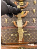 (LIKE NEW) ROLEX CELLINI FULL 18K 750 YELLOW GOLD FACTORY DIAMOND 3/6/9 BLUE SAPPHIRE INDICES REF 4930 GOLD TEXTURED DIAL 33MM X 24MM MANUAL WINDING WATCH