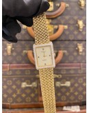 (LIKE NEW) ROLEX CELLINI FULL 18K 750 YELLOW GOLD FACTORY DIAMOND 3/6/9 BLUE SAPPHIRE INDICES REF 4930 GOLD TEXTURED DIAL 33MM X 24MM MANUAL WINDING WATCH