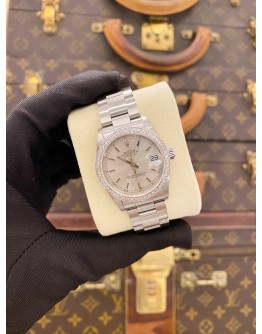 2005 ROLEX DATEJUST 31 DIAMOND BEZEL REF 78240 SILVER DIAL 31MM AUTOMATIC WATCH