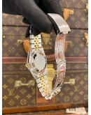 ROLEX DATEJUST 36 REF 16233 HALF 18K 750 YELLOW GOLD LINEN GOLD DIAL 36MM AUTOMATIC WATCH