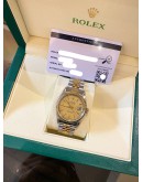 ROLEX DATEJUST 36 REF 16233 HALF 18K 750 YELLOW GOLD LINEN GOLD DIAL 36MM AUTOMATIC WATCH
