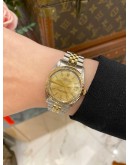 ROLEX DATEJUST 31 JUBILEE HALF 18K 750 YELLOW GOLD REF 6827 CHAMPAGNE DIAL 31MM AUTOMATIC WATCH