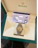 ROLEX DATEJUST 31 JUBILEE HALF 18K 750 YELLOW GOLD REF 6827 CHAMPAGNE DIAL 31MM AUTOMATIC WATCH